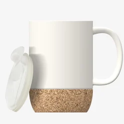 Ceramic Travel Mug with Cork Base, 12 oz., White (SM50W)<ASOBU Outlet