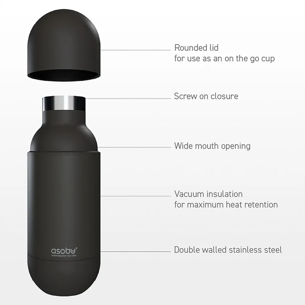 ASOBU Orb Stainless Steel Vacuum Insulated Water Bottle, 14 oz., Pastel Purple (ADNASBV30PP)