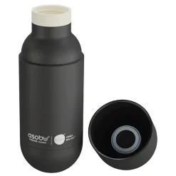 ASOBU Puramic Orb Stainless Steel Water Bottle, 14 oz., Black (ADNASBV30P)
