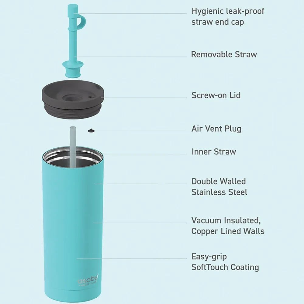 Super Sippy Insulated Coffee Tumbler, 20 oz., Teal (NA-ICT200)<ASOBU Sale