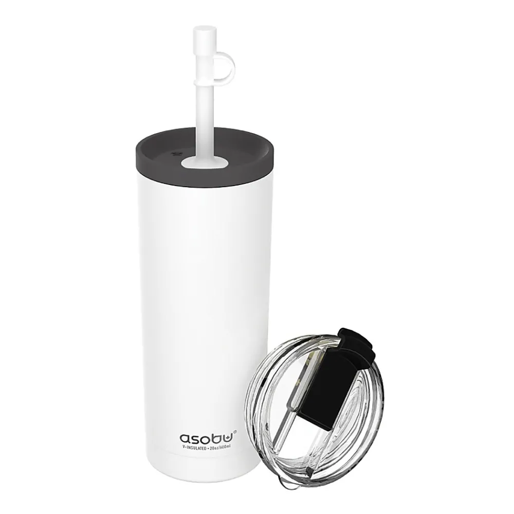 Super Sippy Insulated Coffee Tumbler, 20 oz., White (NA-ICT200)<ASOBU