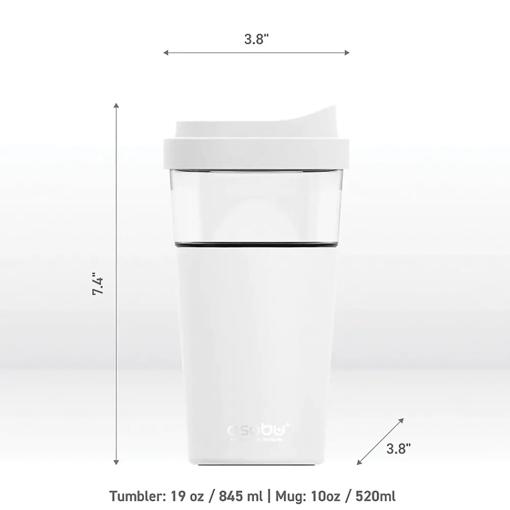 Vista Stainless Steel Double Wall Insulated Coffee Mug, 20 oz., White (ADNASM40W)<ASOBU Outlet