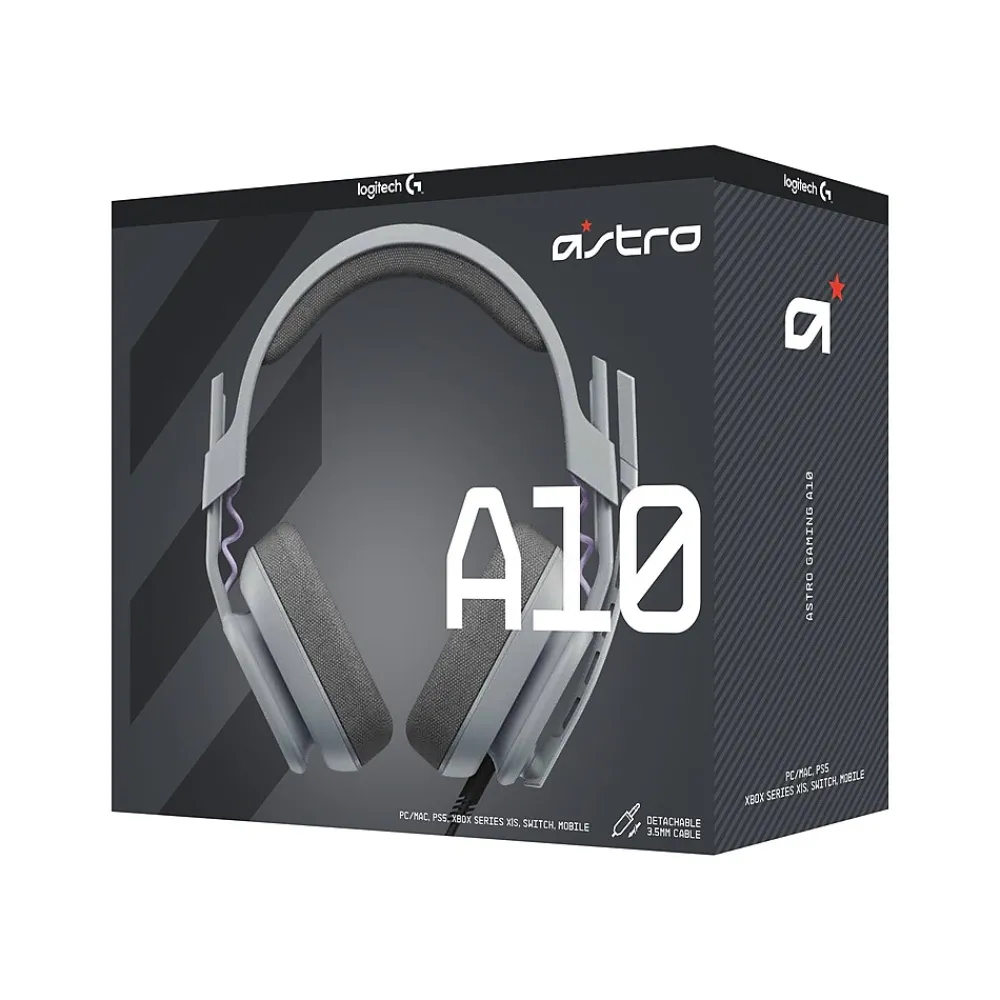 Best Logitech Astro Gaming A10 Gen 2 Stereo Headset, Gray (939-002069)