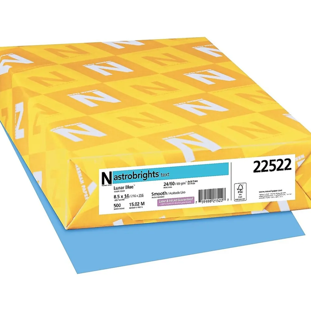 Multipurpose Paper*Astrobrights 30% Recycled 8.5" x 14" Multipurpose Paper, 24 lbs., , 500/Ream (22522) Lunar Blue