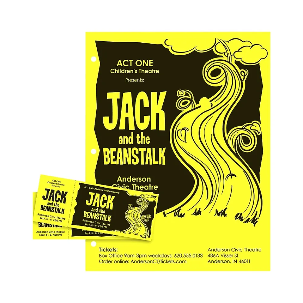 Large Quantity Paper*Astrobrights 30% Recycled Colored Paper, 24 lbs., 8.5" x 11", Lift-Off Lemon, 500 Sheets/Ream, 10 Reams/Carton (21011)