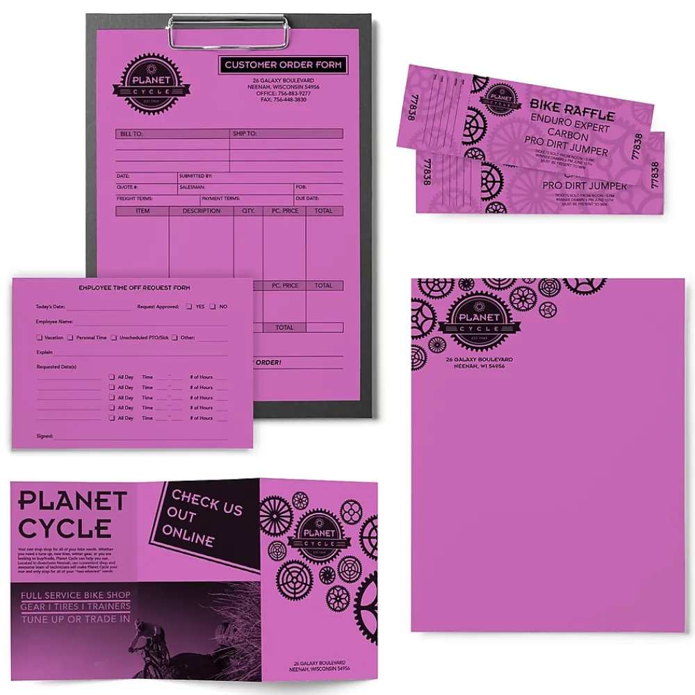 Multipurpose Paper*Astrobrights Colored Paper, 24 lbs., 8.5" x 11", , 500 Sheets/Ream (21946) Outrageous Orchid
