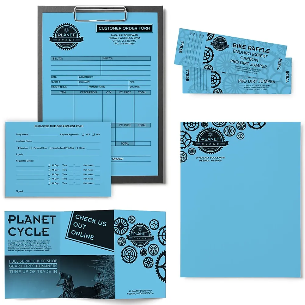 Multipurpose Paper*Astrobrights Colored Paper, 24 lbs., 8.5" x 11", , 500 Sheets/Ream (22521/21528) Lunar Blue