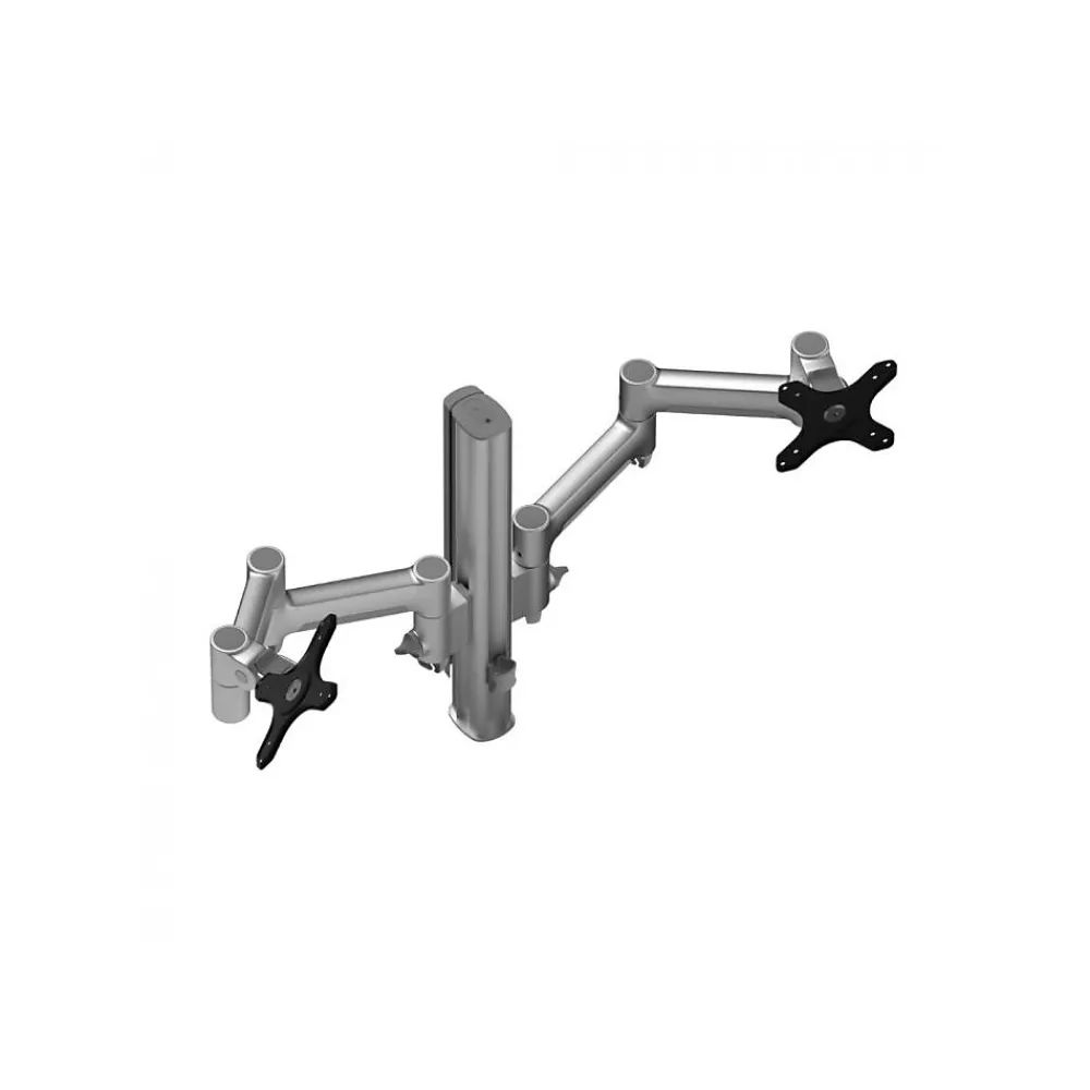 Clearance Atdec Adjustable Dual Monitor Arm for Flat/Curved Monitors up to 32", Silver (AWMS-2-4640-F-S)