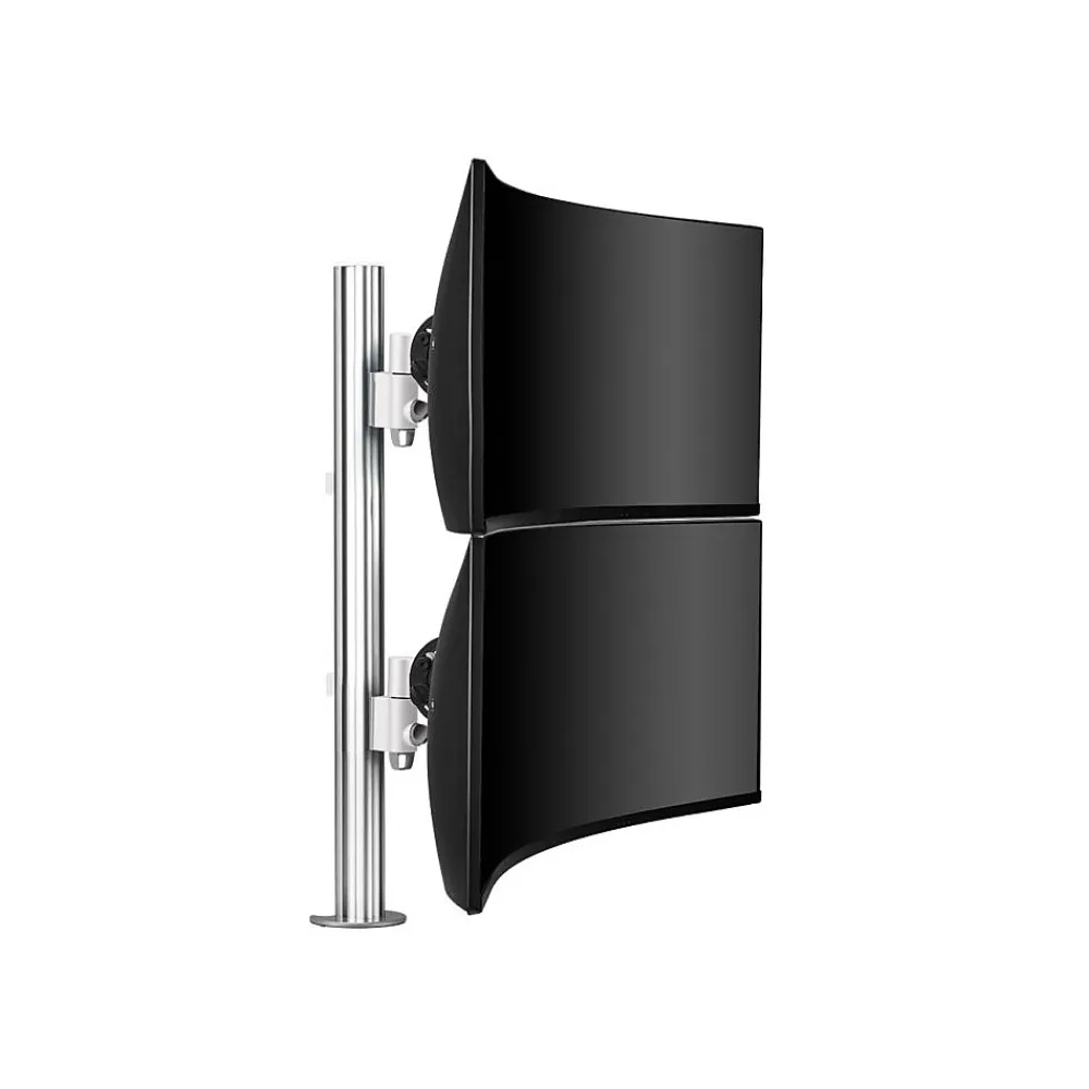 Hot Atdec Adjustable Dual Stack Heavy Monitor Desk Mount for Flat/Curved Monitors up to 49", Silver (AWMS-2-LTH75-H-S)