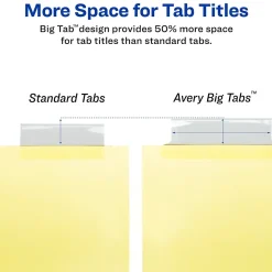 Dividers|Avery Big Tab Insertable Paper Dividers, 8 Tabs, Clear, Copper Reinforced (23285)