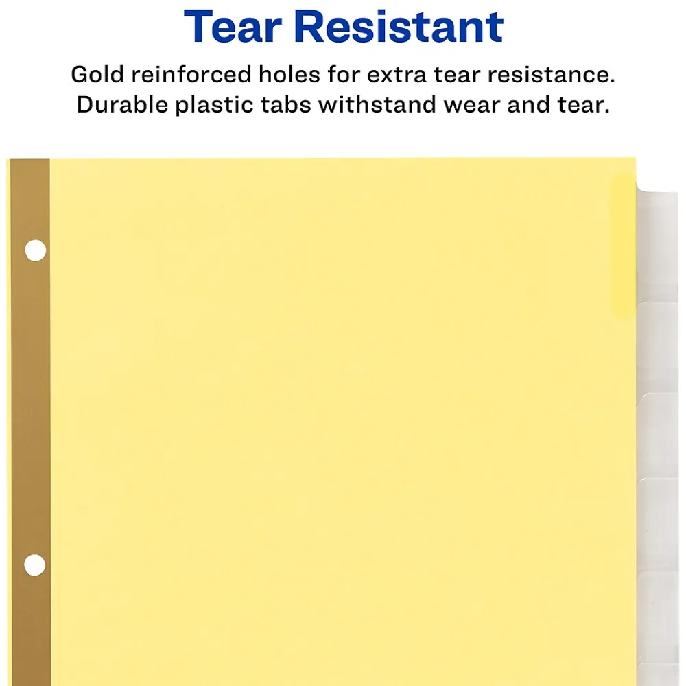 Dividers|Avery Big Tab Insertable Paper Dividers, Clear 8 Tab, Buff (11112)