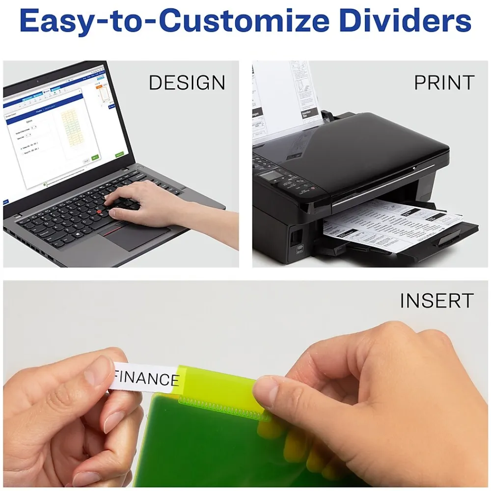 Dividers|Avery Big Tab Two-Pocket Insertable Plastic Divider, 8 Tabs, Multicolor, 1 Set (11907)