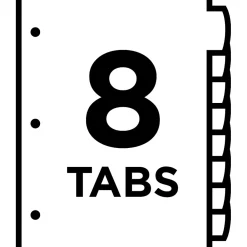 Dividers|Avery Big Tab Write & Erase Plastic Dividers, 8 Tabs, White (16371)