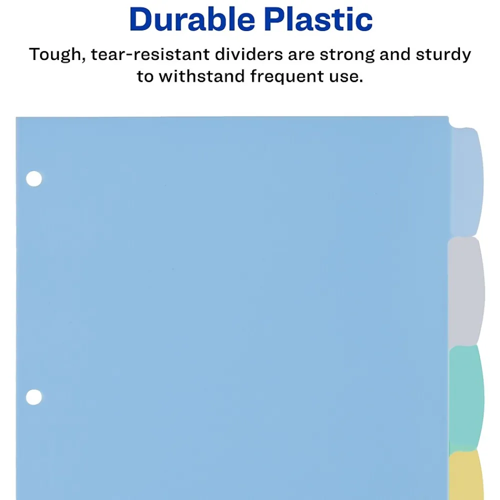 Dividers|Avery Big Tab Write & Erase Plastic Dividers, 5 Tabs, Multicolor (16170)