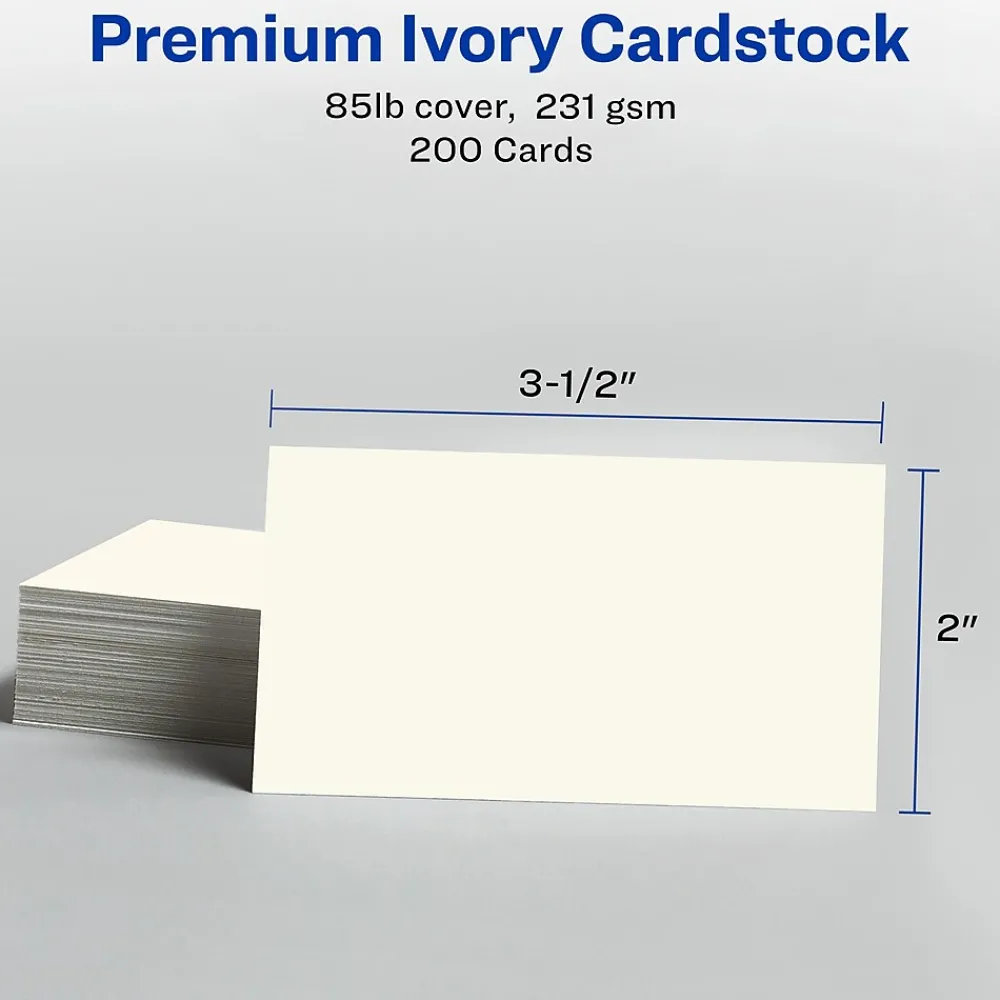 Business Cards*Avery Clean Edge Business Cards, 3.5" x 2", Matte Ivory, 200/Pack (5876)