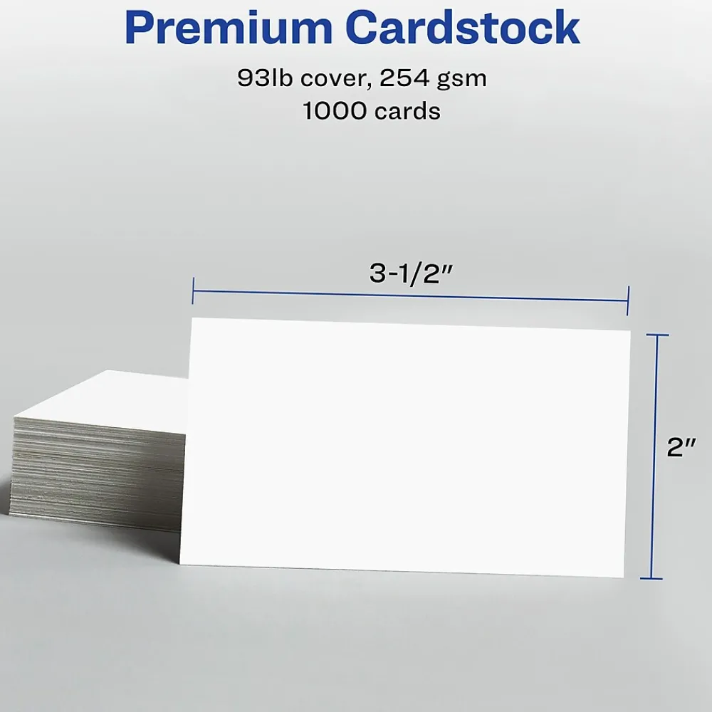 Business Cards*Avery Clean Edge Business Cards, 2" x 3 1/2", Matte White, 1000 Per Pack (8870)