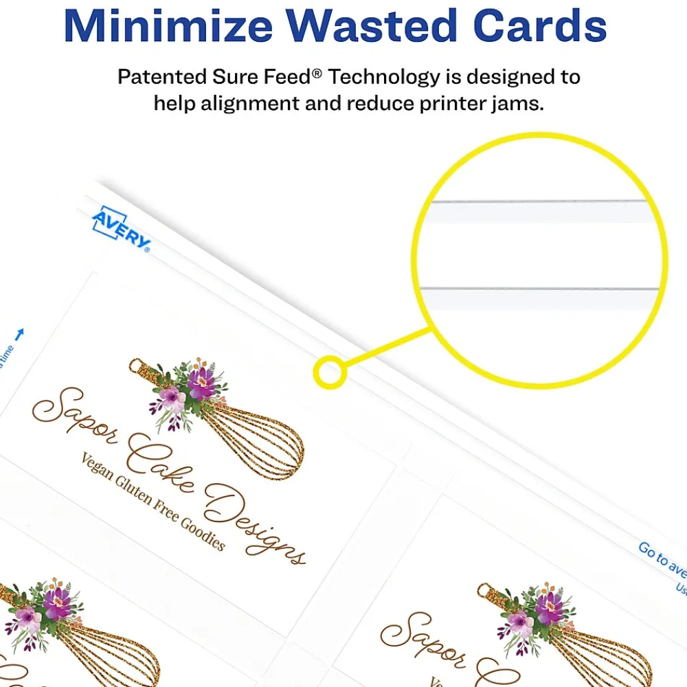 Business Cards*Avery Clean Edge Business Cards, 2" x 3 1/2", Matte White, 1000 Per Pack (5874)