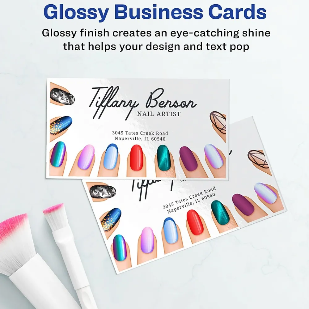 Business Cards*Avery Clean Edge Business Cards, 2" x 3 1/2", Glossy White, 200 Per Pack (8859)
