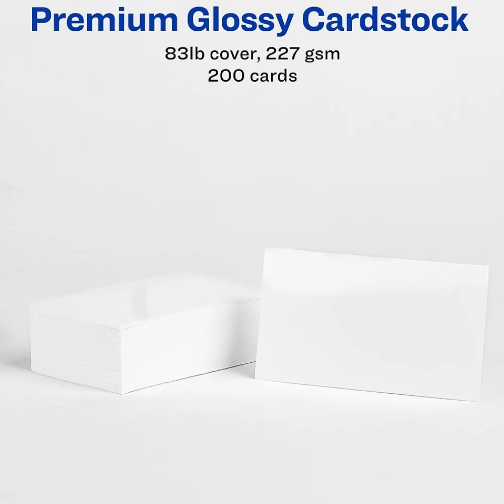 Business Cards*Avery Clean Edge Business Cards, 2" x 3 1/2", Glossy White, 200 Per Pack (8859)