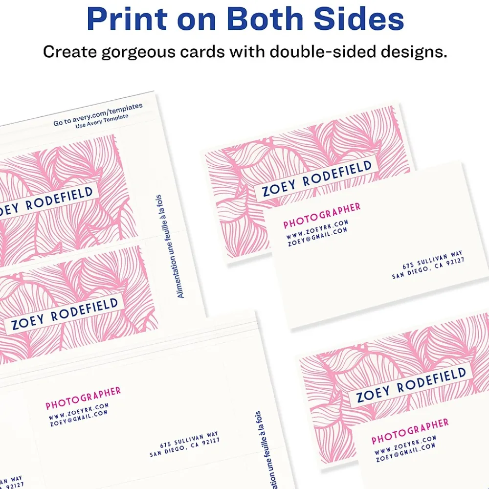 Business Cards*Avery Clean Edge Business Cards, 2" x 3 1/2", Matte White, 2000 Per Pack (5870)