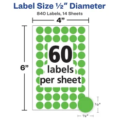 Labels|Avery Color-Coding Labels, 1/2