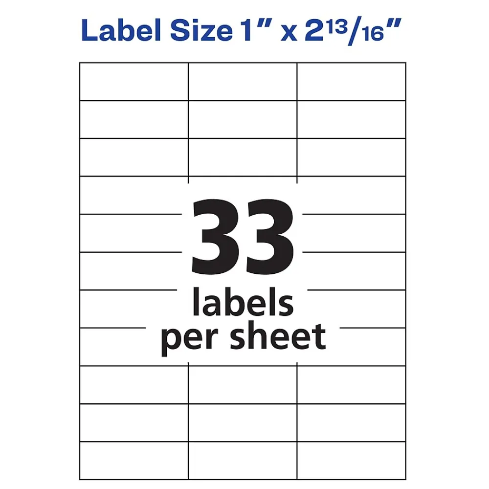 Best Avery Copier Address Labels, 1" x 2-13/16", White, 16,500 Labels/Box (5334)