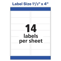 Discount Avery Easy Peel Inkjet Address Labels, 1-1/3