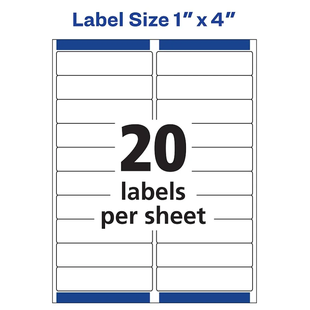 Discount Avery Easy Peel Inkjet Address Labels, 1" x 4", Clear, 200 Labels/Pack (18661)