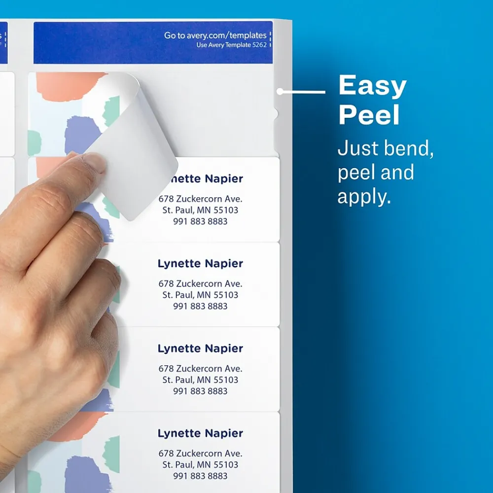 New Avery Easy Peel Inkjet Address Labels, 1-1/3" x 4", Clear, 140 Labels/Pack (18662)