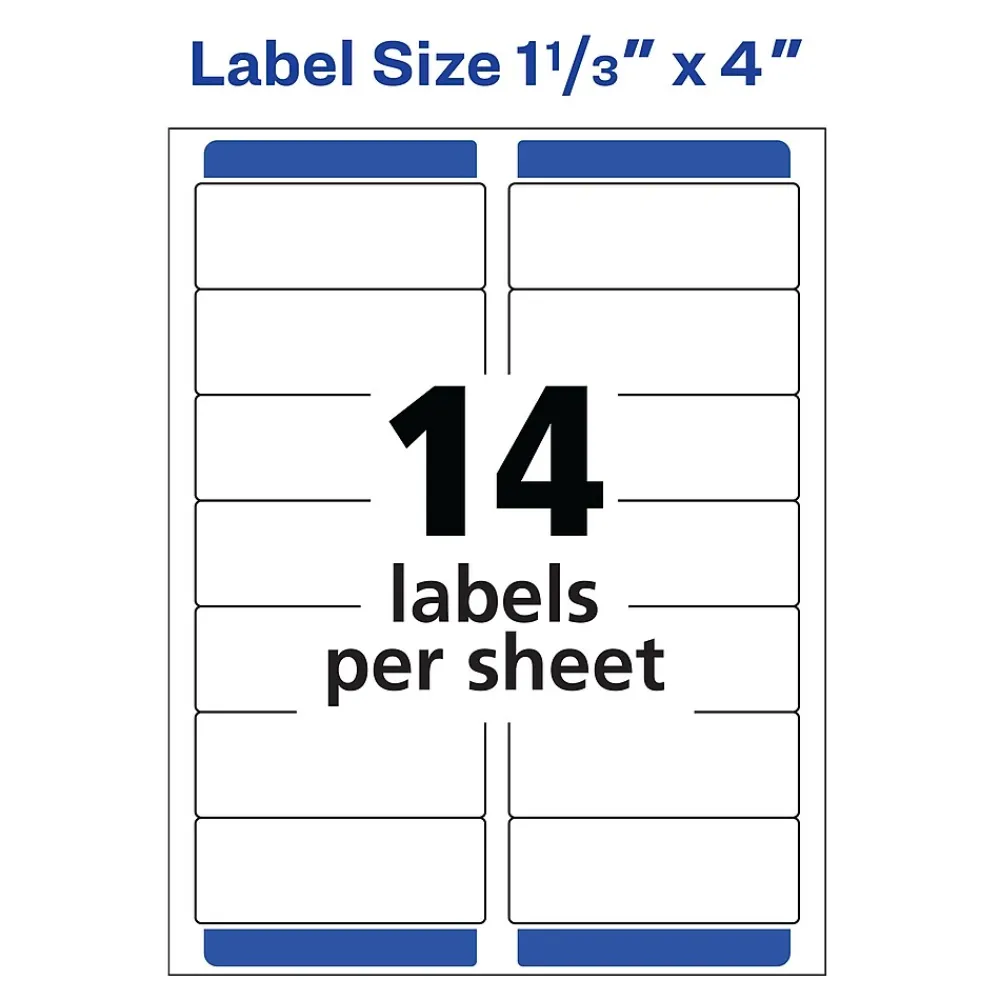 New Avery Easy Peel Inkjet Address Labels, 1-1/3" x 4", Clear, 140 Labels/Pack (18662)