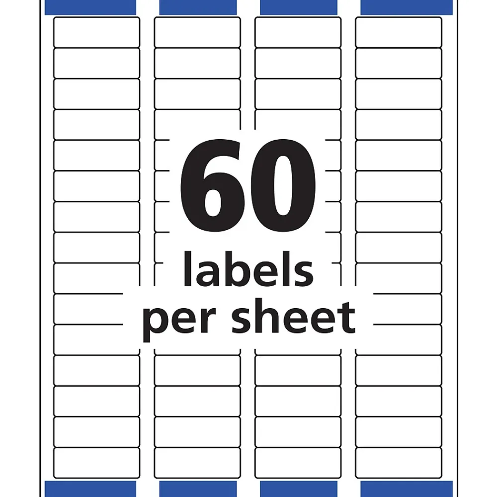 Discount Avery Easy Peel Inkjet Return Address Labels, 2/3" x 1-3/4", Clear, 600 Labels/Pack (18695)
