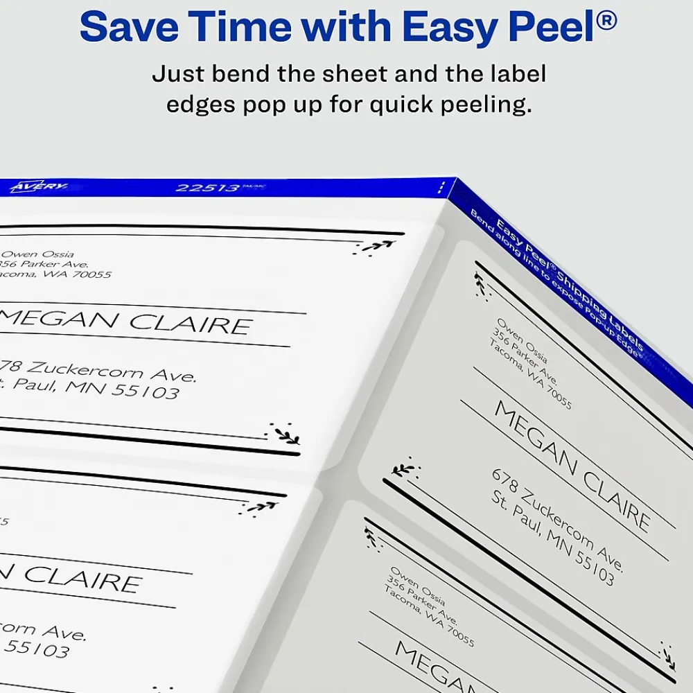 Hot Avery Easy Peel Inkjet Shipping Labels, 3-1/3" x 4", Clear, 60 Labels/Pack (18664)