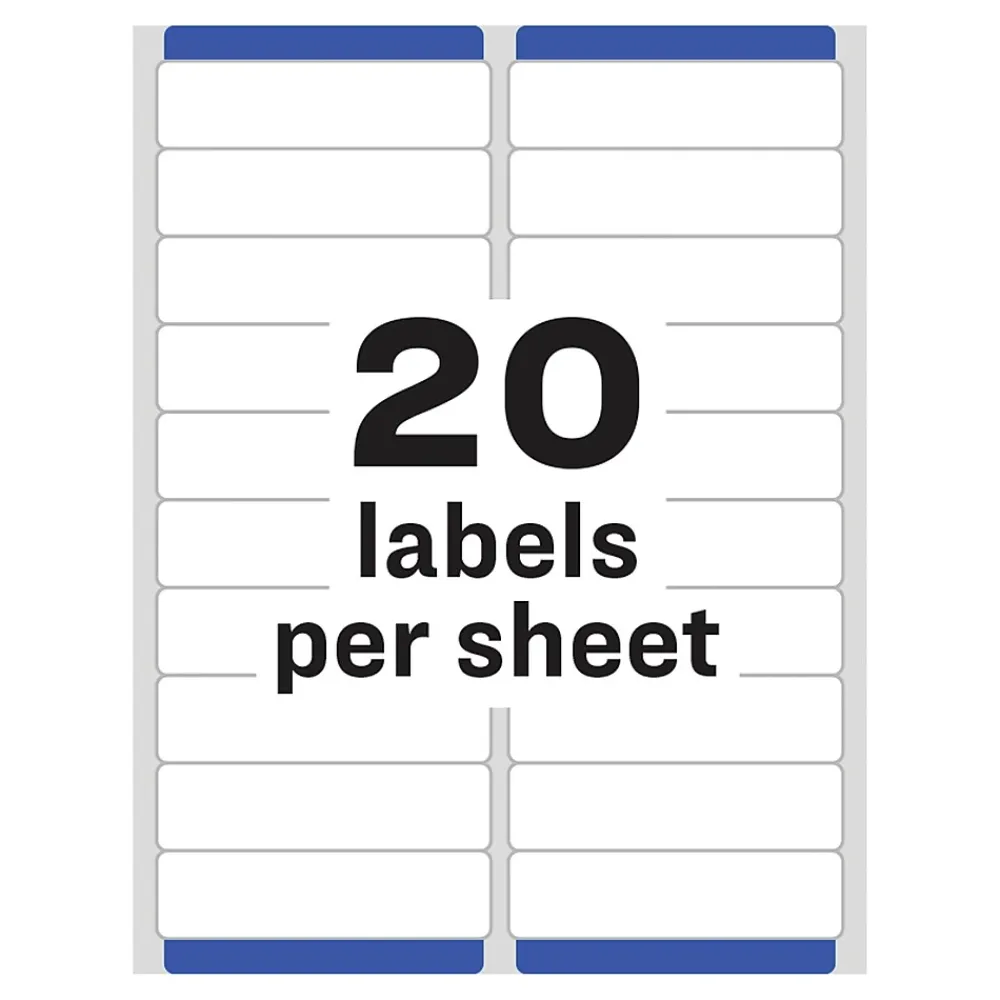 Outlet Avery Easy Peel Laser Address Labels, 1" x 4", White, 500 Labels/Pack (5261)