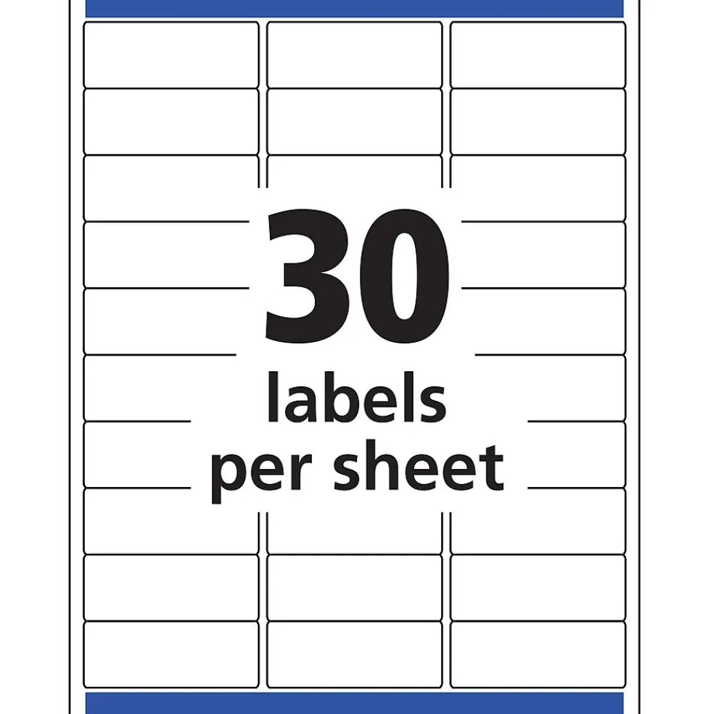 Clearance Avery Easy Peel Laser Address Labels, 1" x 2-5/8", Clear, 1,500 Labels/Box (5660)