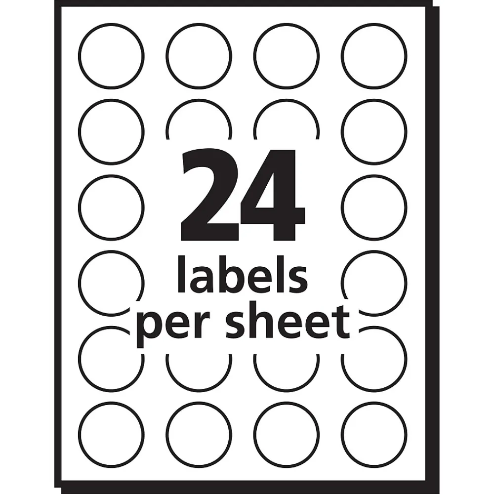 Labels|Avery Easy Peel Laser Color-Coding Labels, 3/4" Dia, Assorted Neon, 1,008 Labels/Pack (5474)