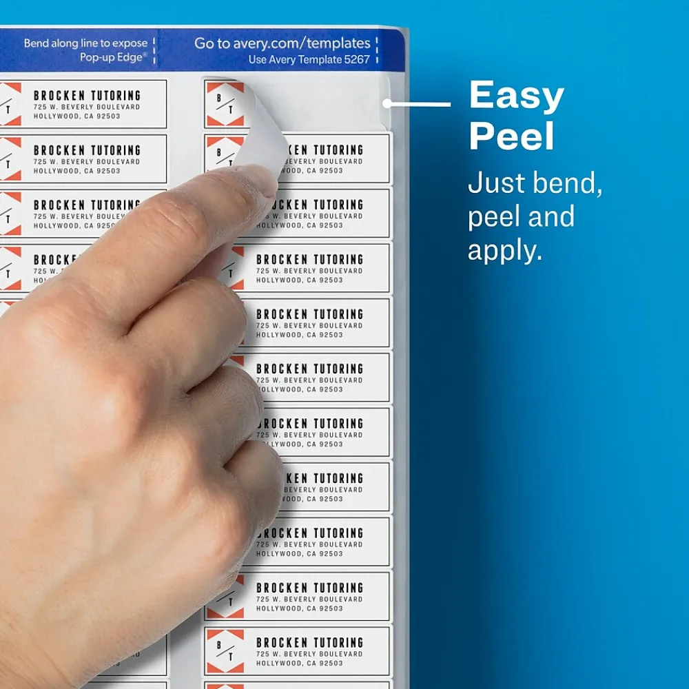 Best Avery Easy Peel Laser Return Address Labels, 2/3" x 1-3/4", Clear, 800 Labels/Pack (15667)