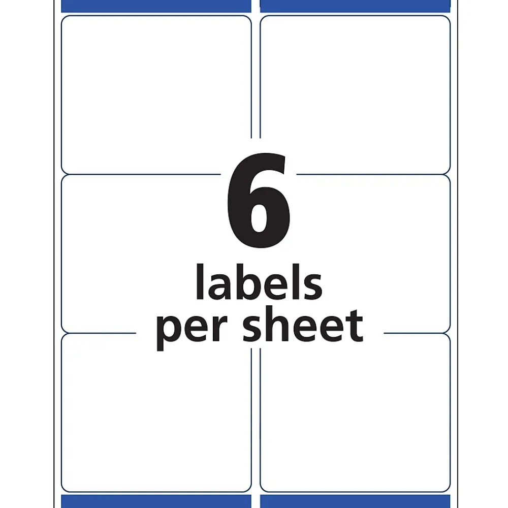 Outlet Avery Easy Peel Laser Shipping Labels, 3-1/3" x 4", Clear, 60 Labels/Pack (15664)