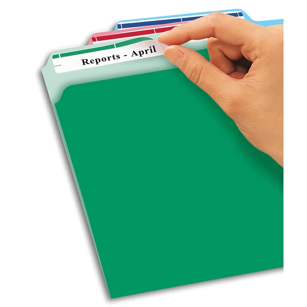 Labels|Avery Easy Peel Laser/Inkjet File Folder Labels, 2/3" x 3-7/16", Assorted Colors, 252 Labels/Pack (5235)