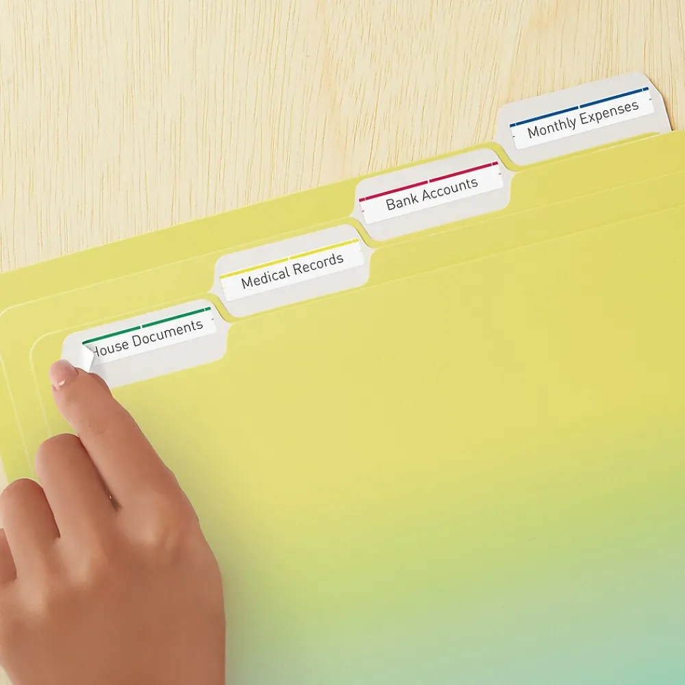 Labels|Avery Easy Peel Laser/Inkjet File Folder Labels, 2/3" x 3-7/16", Assorted Colors, 252 Labels/Pack (5235)