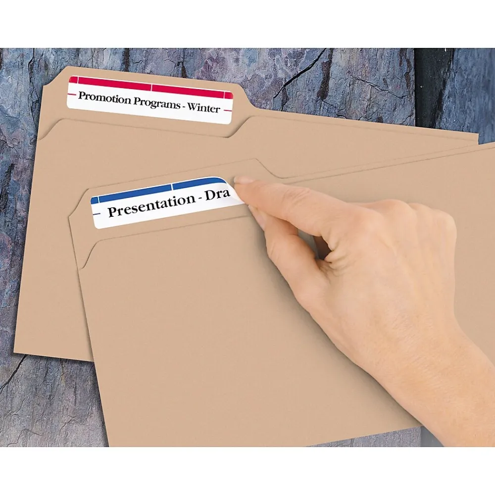 Labels|Avery Easy Peel Laser/Inkjet File Folder Labels, 2/3" x 3-7/16", Assorted Colors, 252 Labels/Pack (5235)