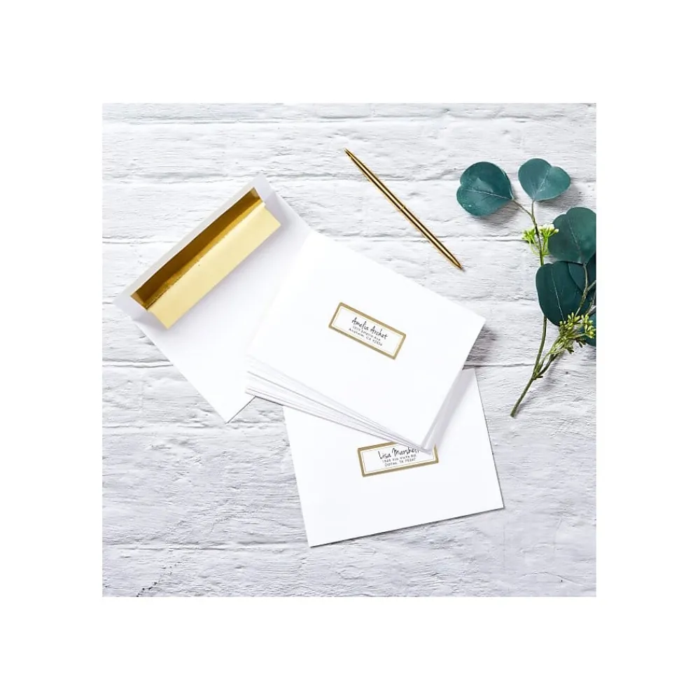 Discount Avery Easy Peel Laser/Inkjet Address Labels, 1" x 2 5/8", White with Metallic Gold Borders, 300 Labels/Pack (6540)