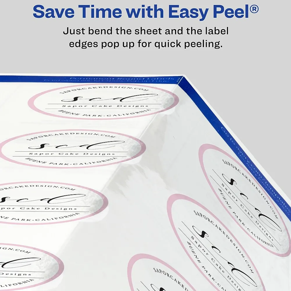 Labels|Avery Easy Peel Laser/Inkjet Round Labels, 3/4" Dia, Glossy Clear, 400 Labels/Pack (4222)