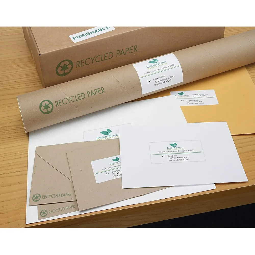 New Avery EcoFriendly Laser/Inkjet Return Address Labels, 1/2" x 1-3/4", White, 8,000 Labels/Pack (48467)