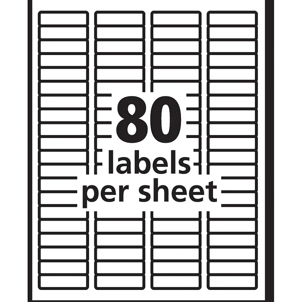 New Avery EcoFriendly Laser/Inkjet Return Address Labels, 1/2" x 1-3/4", White, 8,000 Labels/Pack (48467)