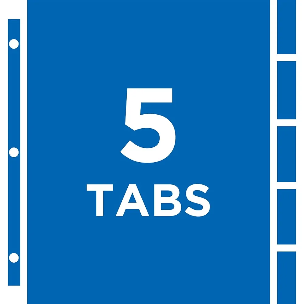 Sheet Protectors|Avery Heavyweight Protect 'n Tab 5 Tabs, 8-1/2" x 11", Clear, 1/Set (74160)