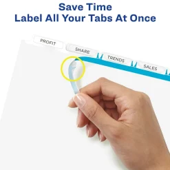 Dividers|Avery Index Maker Paper Dividers with Print & Apply Label Sheets, 5 Tabs, White (11416)