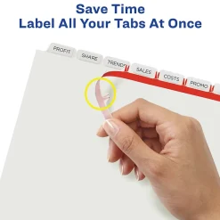Dividers|Avery Index Maker Paper Dividers with Print & Apply Label Sheets, 8 Tabs, White, 25 Sets/Pack (11447)