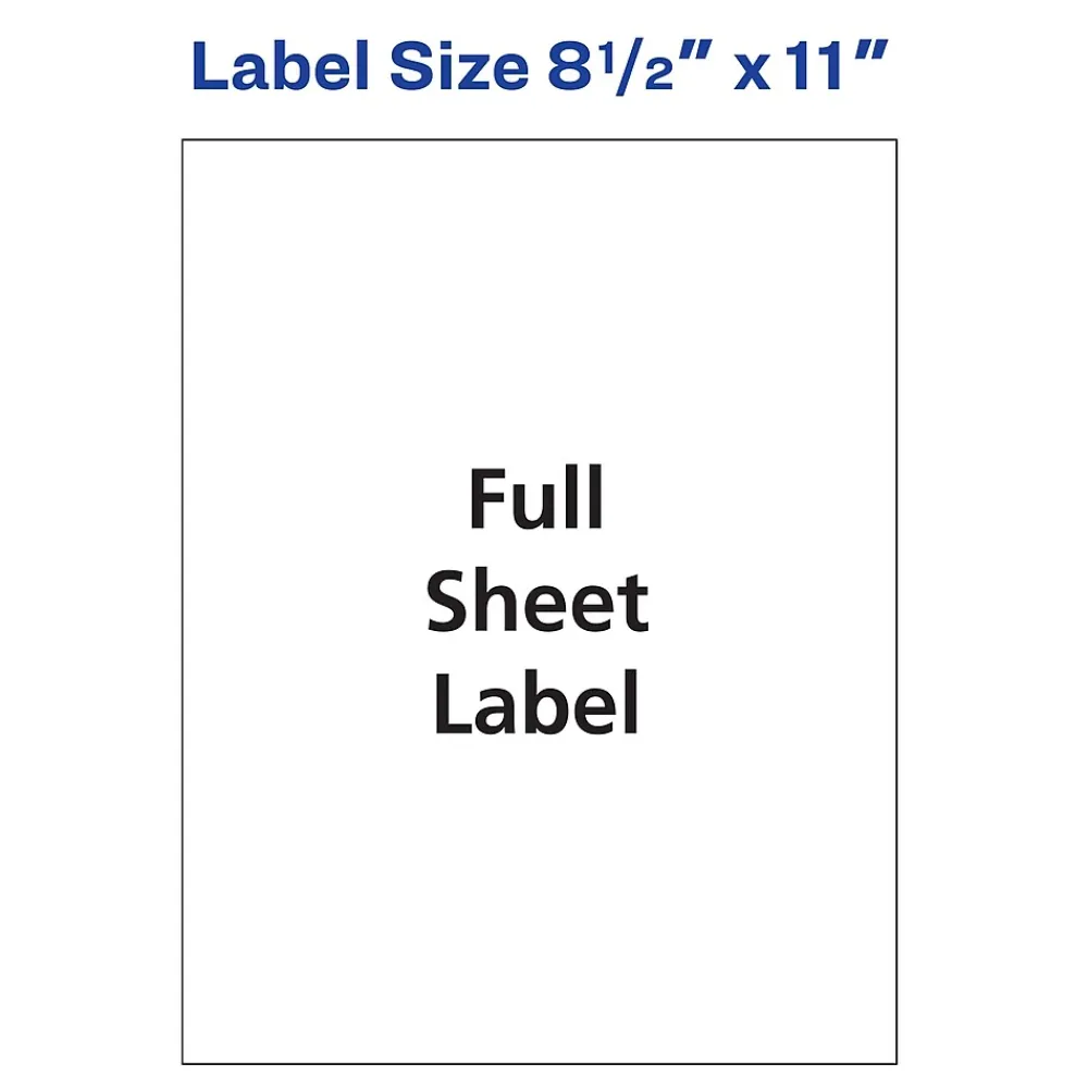 Sale Avery Inkjet Shipping Labels, 8-1/2" x 11", White, 20 Labels/Pack (8255)