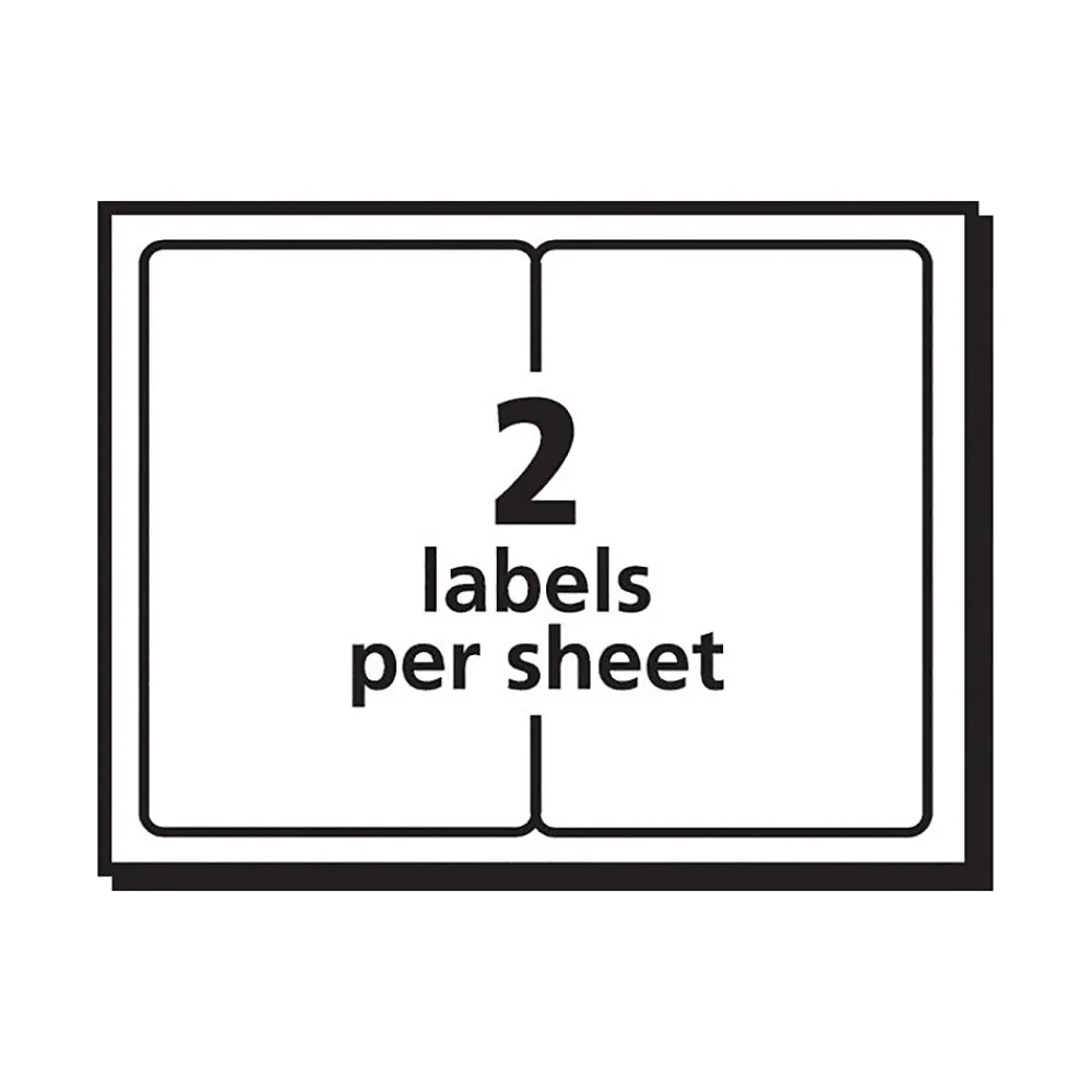 Clearance Avery Internet Laser/Inkjet Shipping Labels, 8.5" x 5.5", White, 20 Labels/Pack (18126)