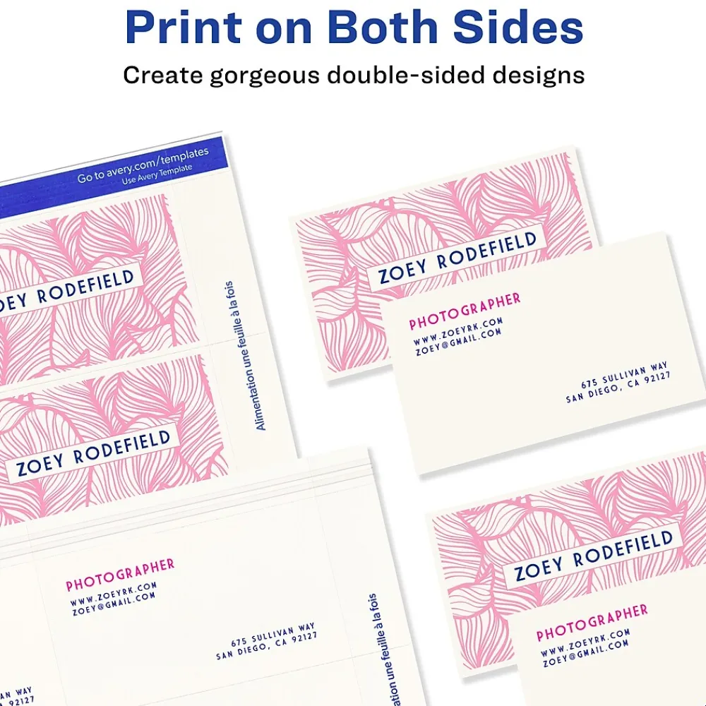 Business Cards*Avery ® Laser Business Cards, 2" x 3.5", White, 2500/Box(5911)